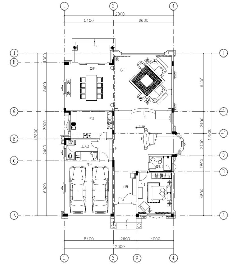 古典调高室内住宅资料下载-美式古典别墅室内施工图设计(附实景照片）