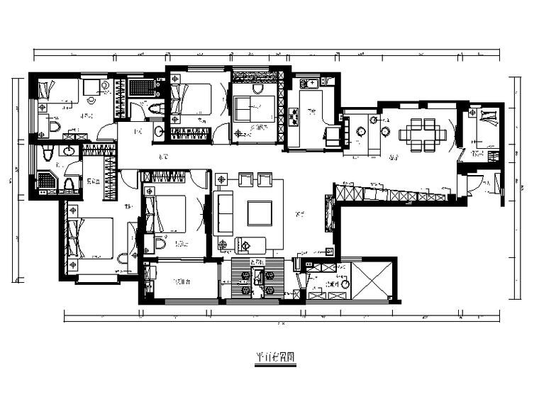 新中式卧室衣柜资料下载-[重庆]新中式样板间设计CAD施工图（含效果图）