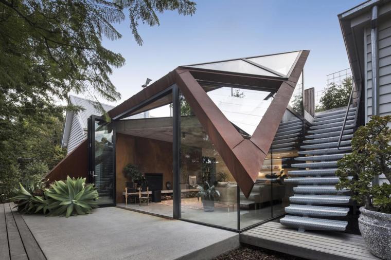 圆形玻璃屋顶结构图资料下载-澳大利亚屋顶花园住宅