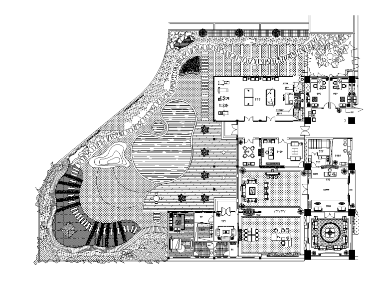 汀cad施工图资料下载-21套屋顶花园CAD施工图（8）办公楼屋顶花园环境工程套图