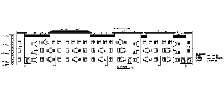 [宁夏]多层新中式风格联排式别墅建筑施工图（含全专业）-多层新中式风格联排式别墅建筑立面图
