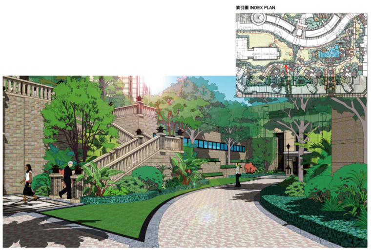 [广东]新城核心区居住区景观设计深化方案-景观设计效果图