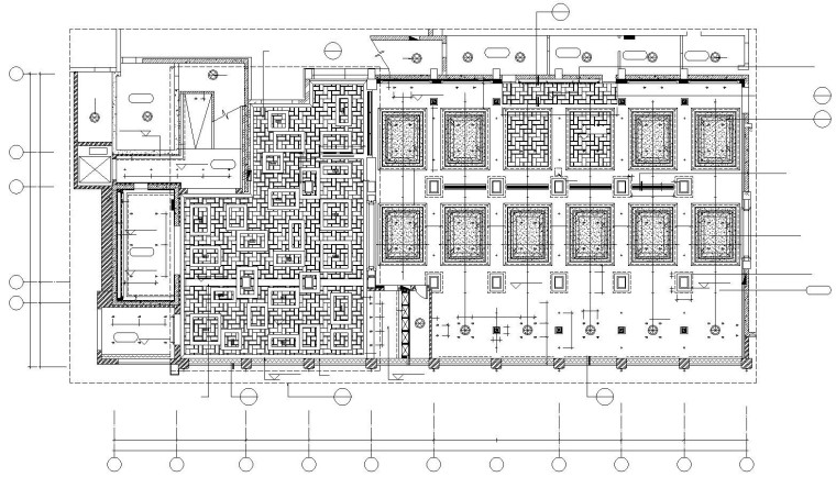 [三门峡]某中式风格大型酒楼内部装饰施工图及效果图-大堂宴会厅天花