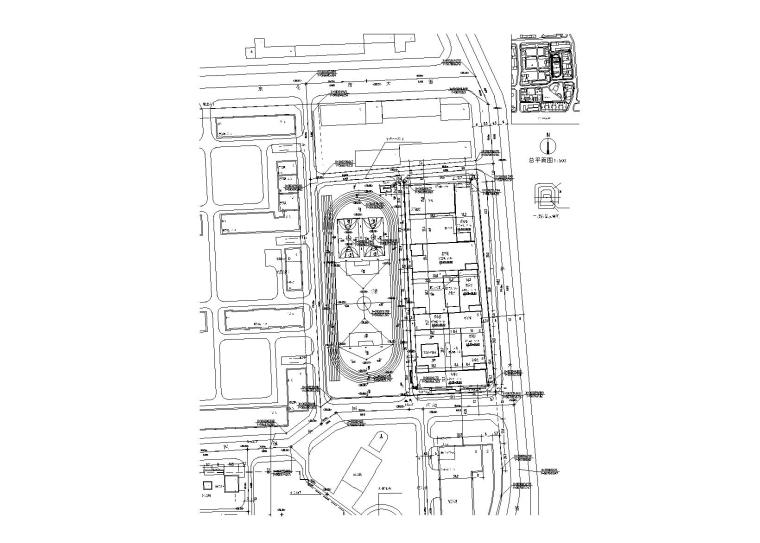 [北京]某中学综合楼设计方案文本（CAD全套图纸）-北京某中学方案设计-总平面图