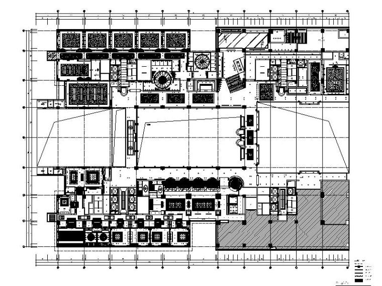 [重庆]某五星级大酒店全套装饰工程图（附效果图+物料表）-三层天花总图-布局1