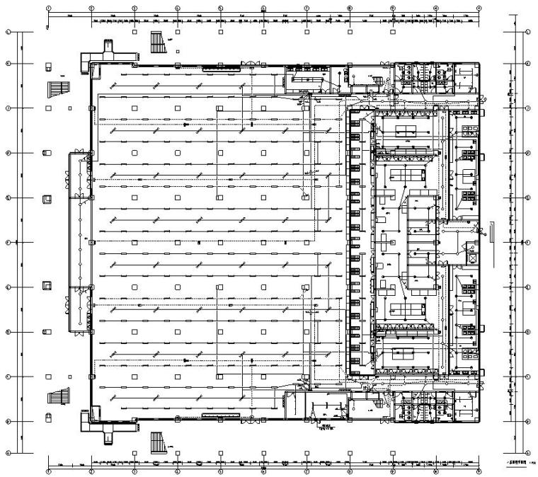 河北邯郸实验中学电气施工图-一层照明平面图