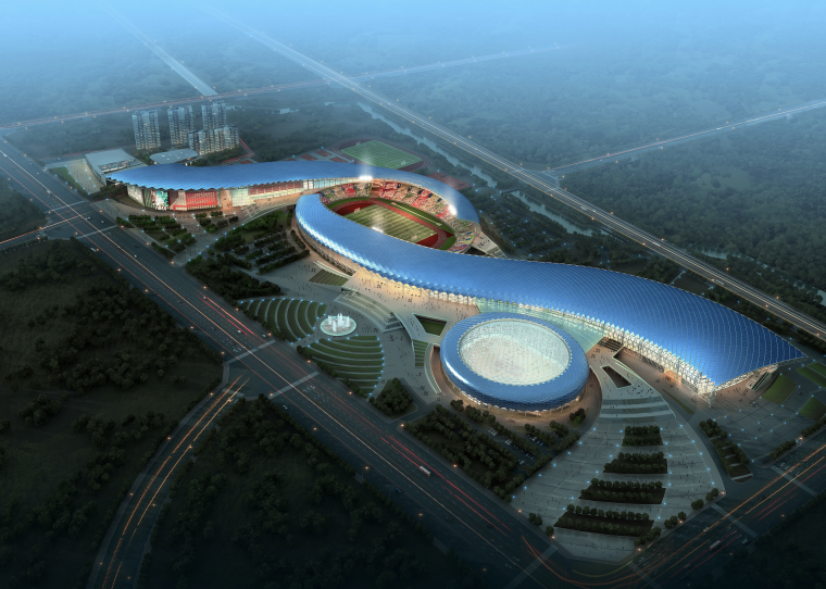 城市会展中心设计资料下载-[江苏]运河文化城国际会议体育会展中心建筑设计方案文本