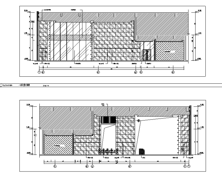 [广东]佛山知名地产甲级写字楼及样板间设计施工图（附效果图）-大堂立面图