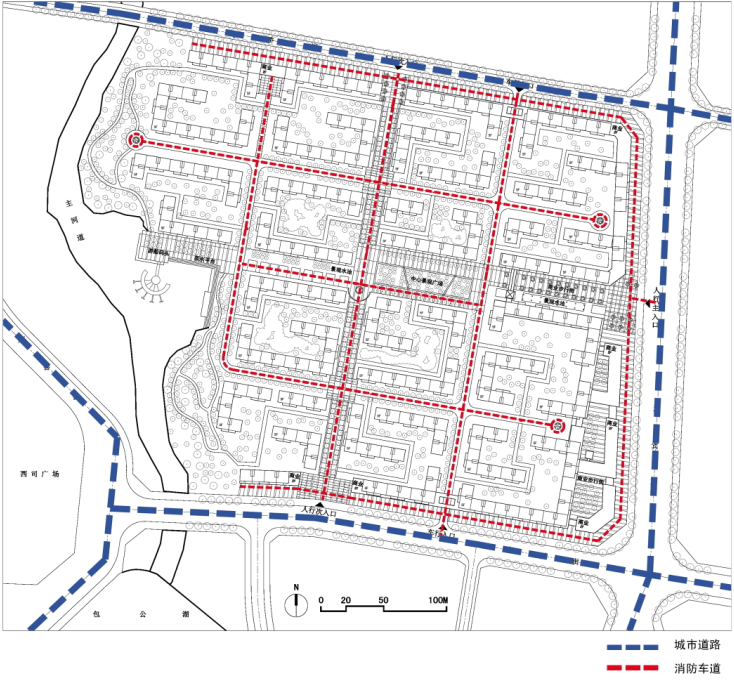 [河南]某中式别墅区规划及单体设计方案文本（含CAD、模型）-消防分析