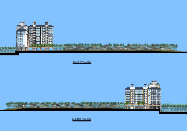 热带风格三亚高层住宅建筑设计方案文本