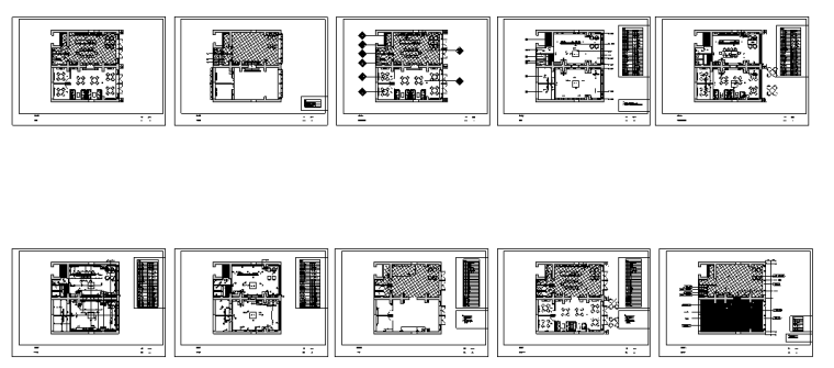 福州某休闲会所整套室内设计施工图纸-平面总览图