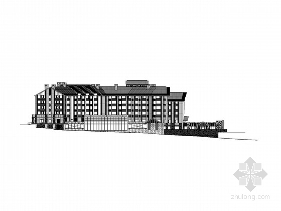 中式多层公寓资料下载-[吉林]中式风格国际旅游度假酒店建筑施工图
