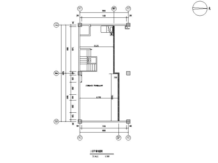 新中式风格私人茶楼会所空间设计施工图（附效果图）-二层平面布置图