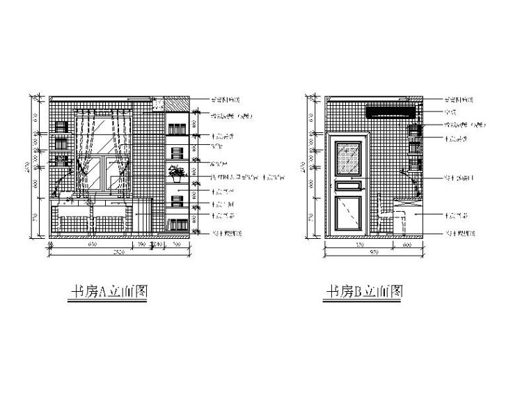 田园风格复式楼设计CAD施工图（含效果图）立面图