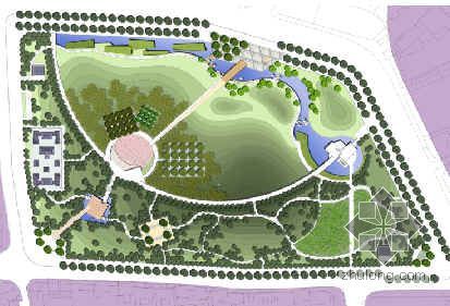 公园绿化工程景观设计资料下载-某公园景观设计图纸