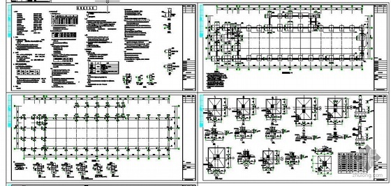 跨度混凝土柱排架结构厂房资料下载-某排架厂房结构图