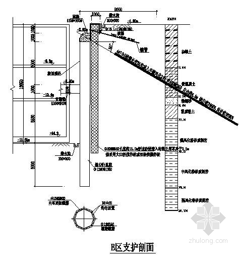 基坑支护锚索施工图资料下载-[广州]某大型基坑支护施工图(搅拌桩 锚索)