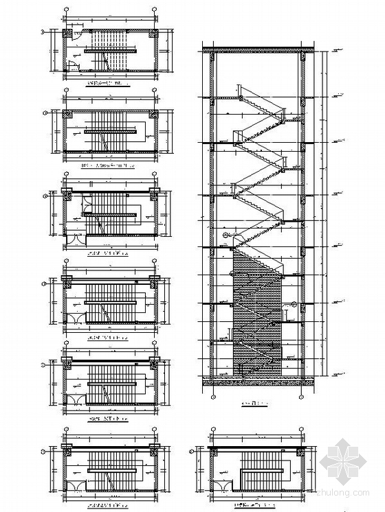 [成都]现代多层幕墙式商业建筑施工图-现代多层幕墙式商业详图