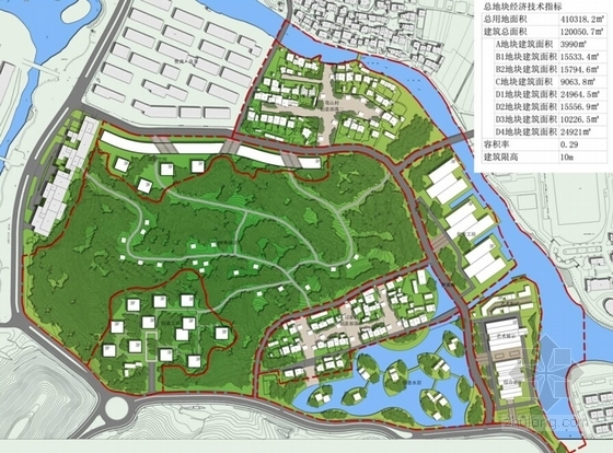 [杭州]仿古风格综合型小镇规划设计方案文本(2015年图纸) -仿古风格综合型小镇规划设计总平面图