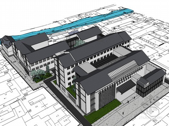 现代建筑会所资料下载-现代建筑SketchUp模型下载