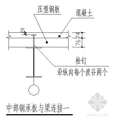 钢承板钢筋排布图集资料下载-钢承板与梁连接节点详图