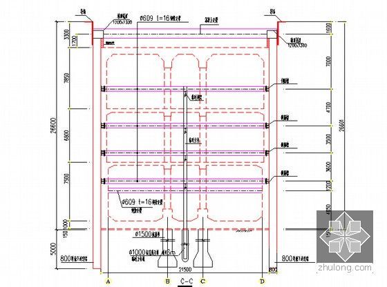 [广东]地铁工程地下岛式车站及盾构区间总体施工组织设计（380页 鲁班奖）-钢支撑布置示意图