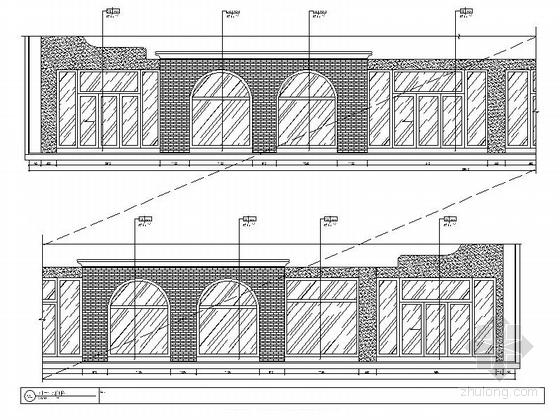 [原创]精品高档现代风格酒吧KTV室内设计装修施工图（含效果）阳台立面图