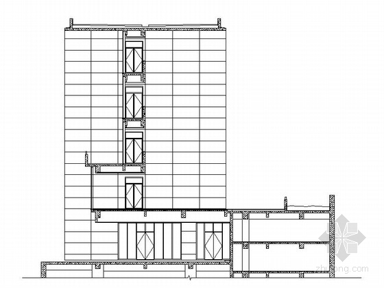 商业四层办公楼资料下载-[上海]某四层办公楼建筑施工图