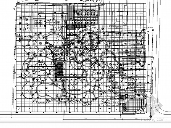 人工湖驳岸施工图设计资料下载-[潍坊]小区周边附属公园园林景观工程施工图
