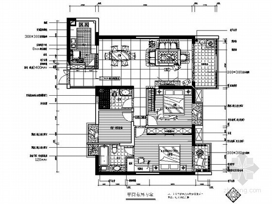 130平方米室内装修资料下载-135平方三居室内装修图