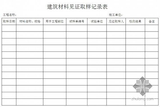 见证取样检测资料下载-建筑材料见证取样记录