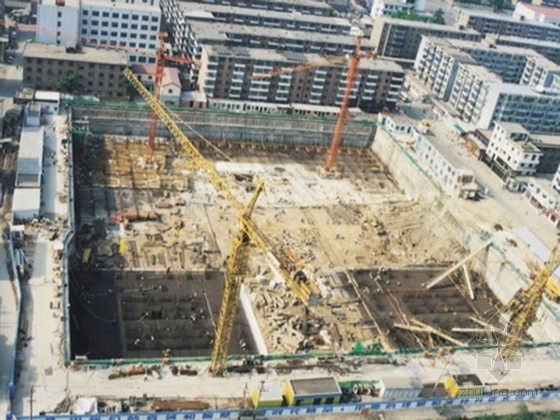 淤泥质土深基坑开挖支护资料下载-[上海]商贸中心深基坑开挖支护施工组织设计