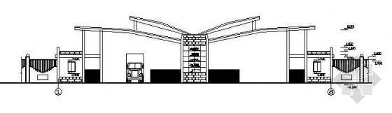 弧形阳光雨棚结构图施工图资料下载-某弧形大门建筑结构图纸