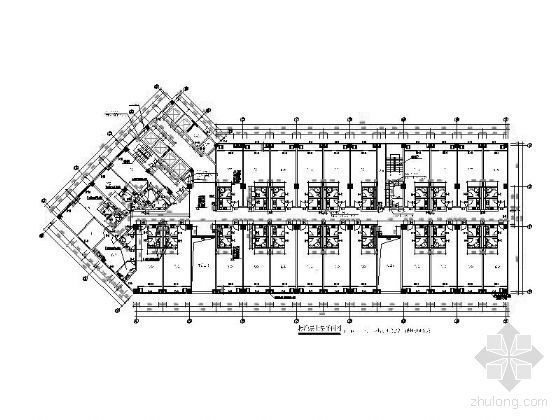 某黄金海岸十六层商住综合楼建筑施工图（含人防）-标准层平面