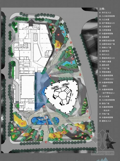 办公景观设计方案cad资料下载-[广州]新城办公环境景观设计方案