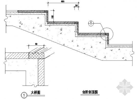 景观小品的平立剖面图资料下载-台阶剖面图十一