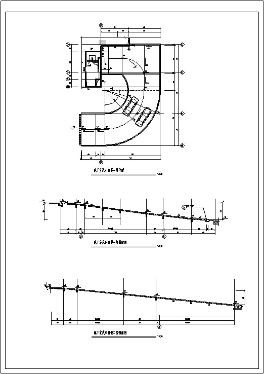 现代高层酒店综合建筑设计施工图CAD-现代高层酒店建筑车库入口设计