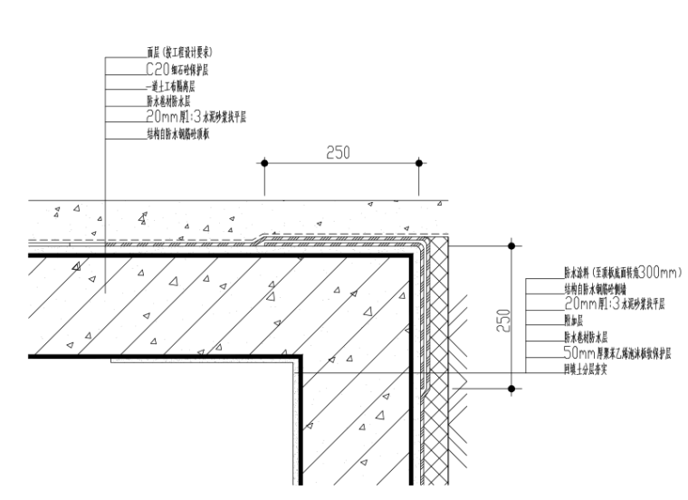 屋面CAD图集资料下载-28张地下室屋面卫生间防水节点大样
