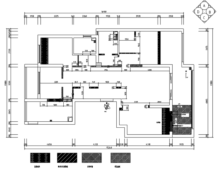 御河湾140平米现代简约住宅设计施工图（附效果图+3D模型）-墙体改动图