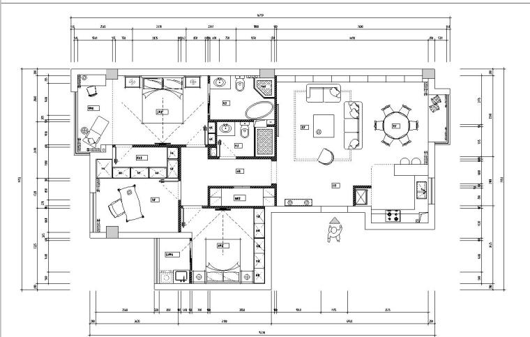 小区垃圾堆放点施工图资料下载-福泉小区样板房室内施工图设计（CAD+实景图）