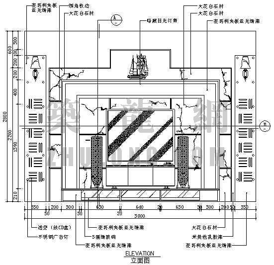 cad背景墙施工图资料下载-背景墙施工图