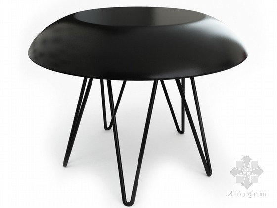 su模型石桌椅坐凳资料下载-黑色咖啡凳3D模型