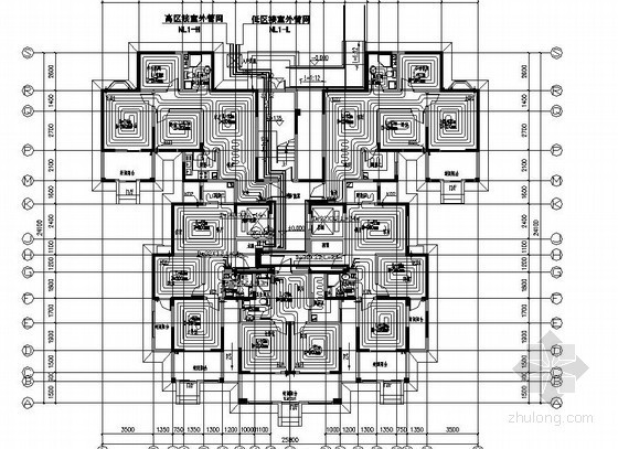 高层住宅楼建施图纸资料下载-山东某高层住宅楼采暖图纸