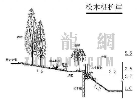 景观快题驳岸设计资料下载-景观水体驳岸设计断面图