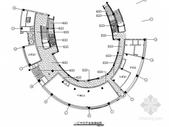 音乐厅CAD平面图资料下载-某大剧院音乐厅走廊装修图