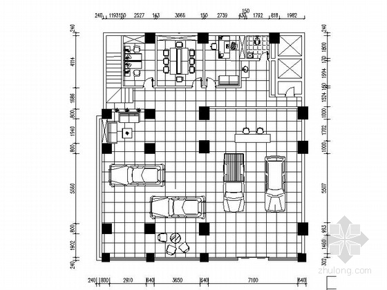 汽车工程机械cad块资料下载-[原创]造型美观现代高端汽车城室内CAD施工图（含效果图）