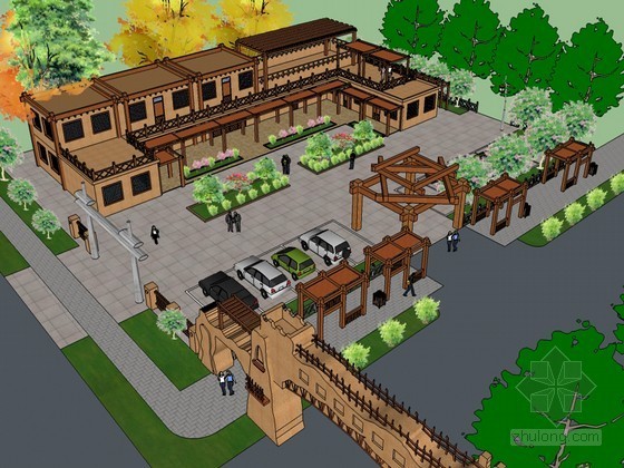 土木建筑施工方案资料下载-新疆土木建筑SketchUp模型下载