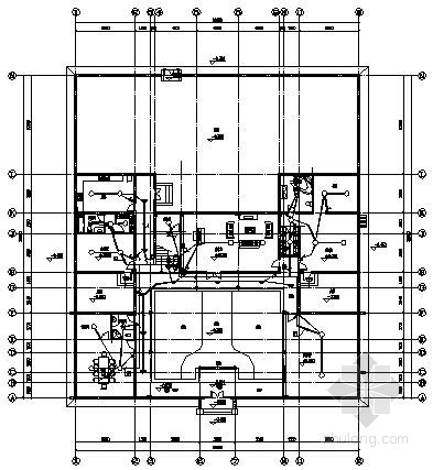 四合院建筑设计方案平面资料下载-两层四合院电气平面图纸