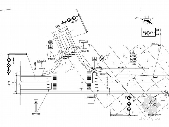 路牌设计图资料下载-[浙江]城市次干道全套施工图设计97张（排水 交通 绿化 电气）