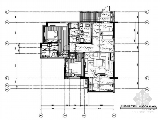 小户型现代风格吊顶资料下载-[广东]小户型两居室样板房室内装修施工图